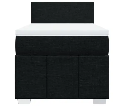 Atsperu Gultas Rāmis Ar Matraci, Melna Audums, 100X200 Cm Vidaxl