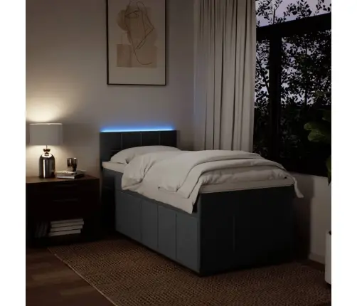 Atsperu Gultas Rāmis Ar Matraci, Tumši Pelēka Audums, 100X200Cm Vidaxl