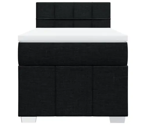 Atsperu Gultas Rāmis Ar Matraci, Melna Audums, 100X200 Cm Vidaxl