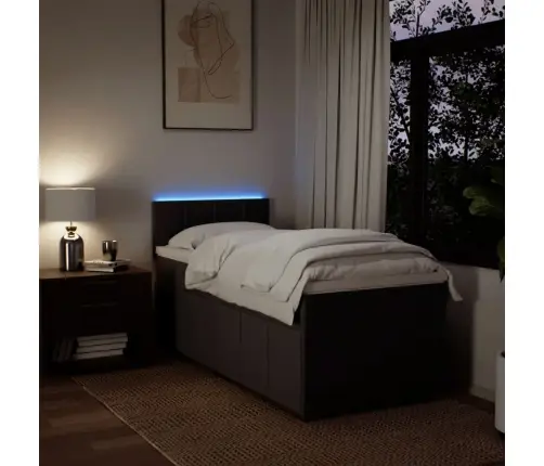 Atsperu Gultas Rāmis Ar Matraci, Tumši Brūna, 100X200Cm, Audums Vidaxl