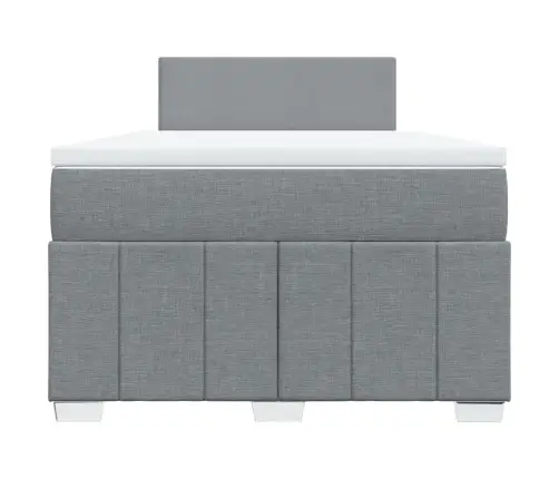 Atsperu Gulta Ar Matraci, Gaiši Pelēka Audums, 120X190 Cm Vidaxl