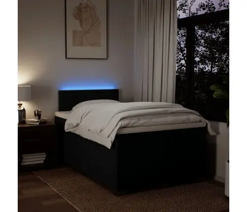 Atsperu Gulta Ar Matraci, Melns Audums, 120X190 Cm Vidaxl