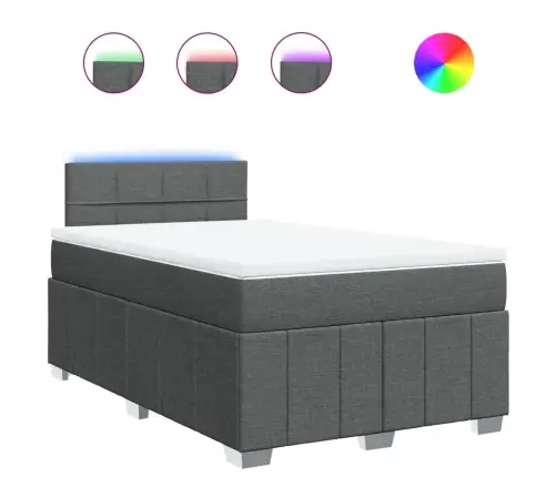 Atsperu Gulta Ar Matraci, Tumši Pelēka Audums, 120X190 Cm Vidaxl