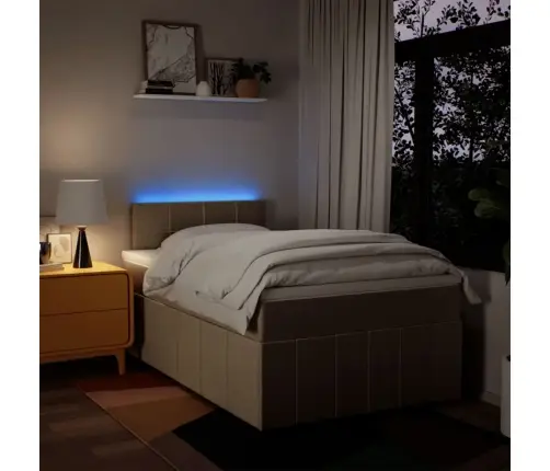 Atsperu Gulta Ar Matraci, Krēmkrāsas Audums, 120X190 Cm Vidaxl