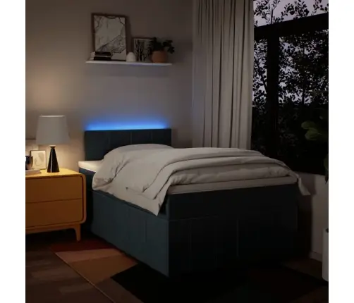 Atsperu Gulta Ar Matraci, Zils Audums, 120X190 Cm Vidaxl