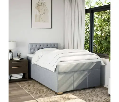 Kontinentaalvoodi Madratsiga, Helehall, 120 X 190 cm Kangas