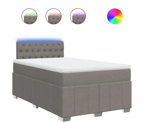 Atsperu Gulta Ar Matraci, Pelēkbrūns Audums, 120X190 Cm Vidaxl