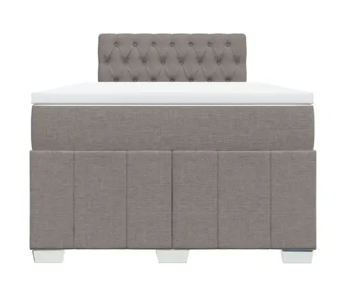 Atsperu Gulta Ar Matraci, Pelēkbrūns Audums, 120X190 Cm Vidaxl