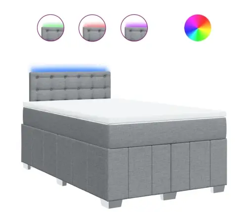 Atsperu Gulta Ar Matraci, Gaiši Pelēka Audums, 120X190 Cm Vidaxl