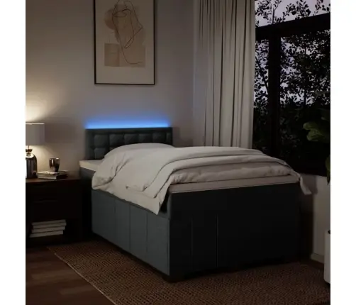 Lova Su Spyruoklėmis Ir Čiužiniu, Pilka, 120X190cm Audinys