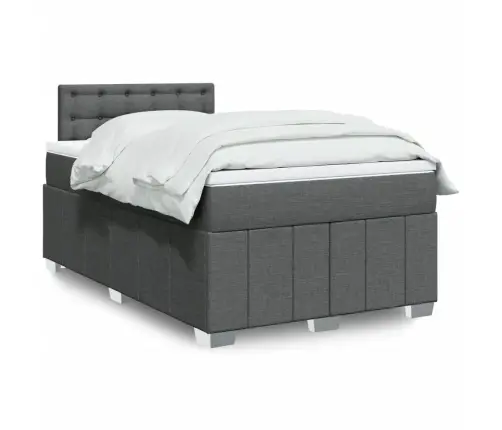 Lova Su Spyruoklėmis Ir Čiužiniu, Pilka, 120X190cm Audinys