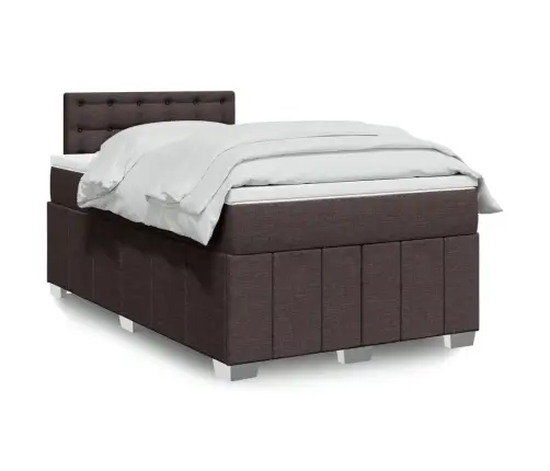 Atsperu Gulta Ar Matraci, Tumši Brūns Audums, 120X190 Cm Vidaxl