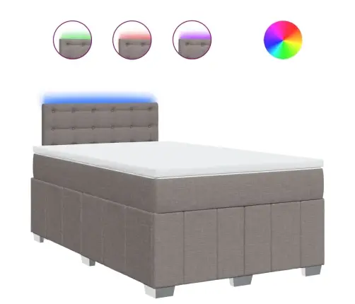 Atsperu Gulta Ar Matraci, Pelēkbrūns Audums, 120X190 Cm Vidaxl