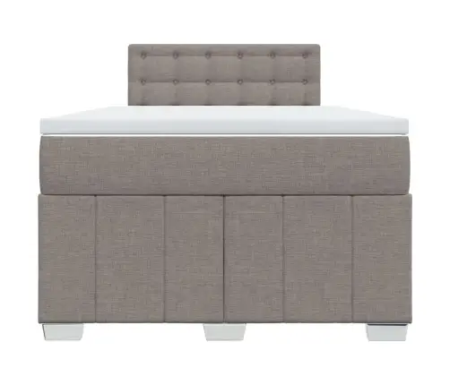 Atsperu Gulta Ar Matraci, Pelēkbrūns Audums, 120X190 Cm Vidaxl