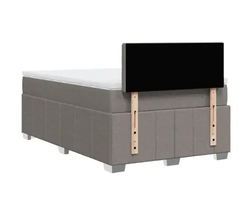 Atsperu Gulta Ar Matraci, Pelēkbrūns Audums, 120X190 Cm Vidaxl