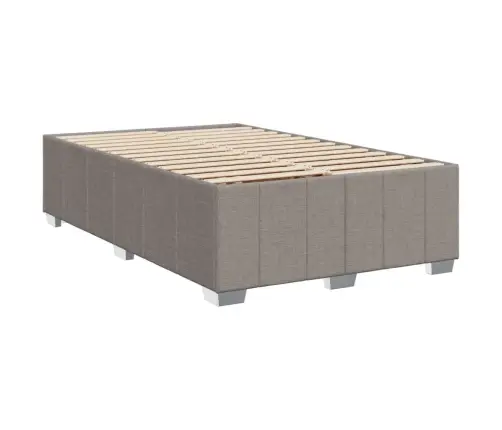 Atsperu Gulta Ar Matraci, Pelēkbrūns Audums, 120X190 Cm Vidaxl