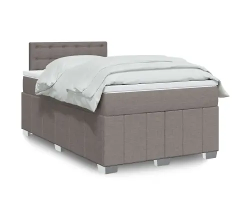 Atsperu Gulta Ar Matraci, Pelēkbrūns Audums, 120X190 Cm Vidaxl