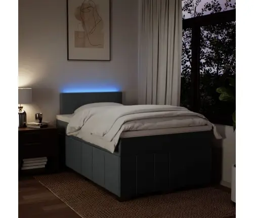 Atsperu Gulta Ar Matraci, Tumši Pelēka Audums, 120X200Cm Vidaxl