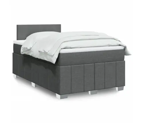 Atsperu Gulta Ar Matraci, Tumši Pelēka Audums, 120X200Cm Vidaxl