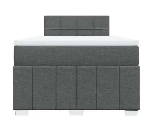 Atsperu Gulta Ar Matraci, Tumši Pelēka Audums, 120X200Cm Vidaxl