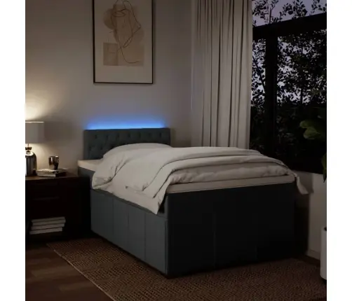 Atsperu Gulta Ar Matraci, Tumši Pelēka Audums, 120X200Cm Vidaxl