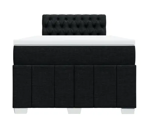 Atsperu Gultas Rāmis Ar Matraci, Melna Audums, 120X200 Cm Vidaxl