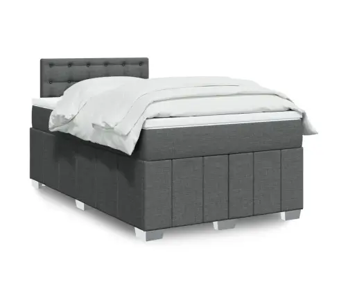 Atsperu Gulta Ar Matraci, Tumši Pelēka Audums, 120X200Cm Vidaxl