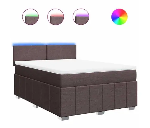 Kontinentaalvoodi Madratsiga, Tumepruun, 140X190 cm Kangas