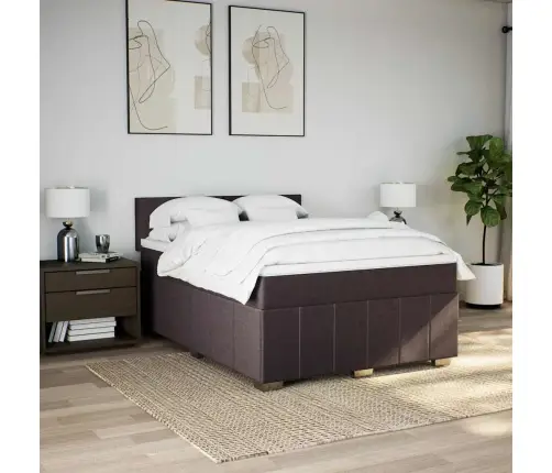 Kontinentaalvoodi Madratsiga, Tumepruun, 140X190 cm Kangas