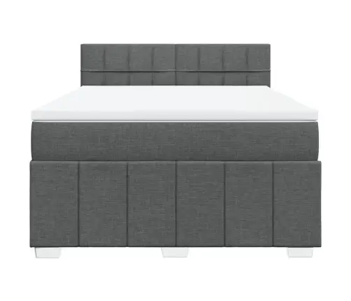 Atsperu Gulta Ar Matraci, Tumši Pelēka Audums, 140X190 Cm Vidaxl