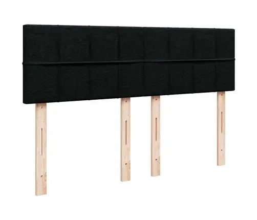 Atsperu Gulta Ar Matraci, Melna Audums, 140X190 Cm Vidaxl