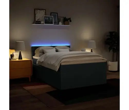 Atsperu Gulta Ar Matraci, Zils Audums, 140X190 Cm Vidaxl