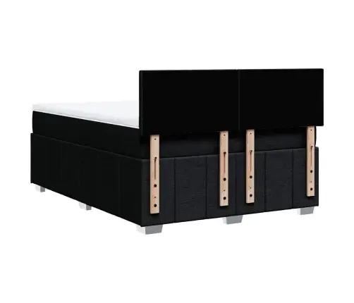 Atsperu Gulta Ar Matraci, Melna, 140X200 Cm, Audums Vidaxl