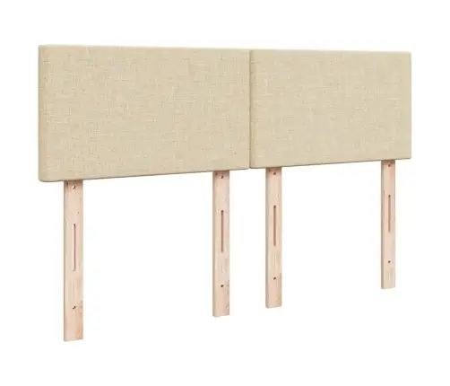 Atsperu Gulta Ar Matraci, Krēmkrāsas, 140X200 Cm, Audums Vidaxl