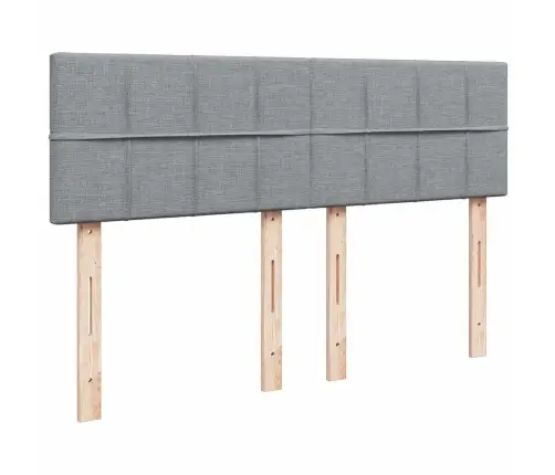 Atsperu Gultas Rāmis Ar Matraci, Gaiši Pelēka Audums, 140X200Cm Vidaxl