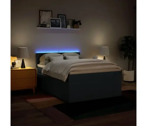 Atsperu Gulta Ar Matraci, Zils, 140X200 Cm, Audums Vidaxl