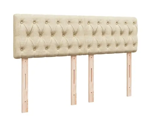 Lova Su Spyruoklėmis Ir Čiužiniu, Kreminė, 140X200 cm Audinys