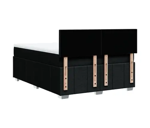 Atsperu Gulta Ar Matraci, Melns, 160X200 Cm, Audums Vidaxl