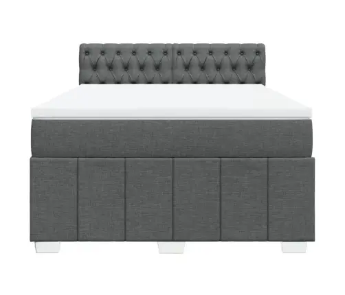 Atsperu Gulta Ar Matraci, Tumši Pelēks, 160X200 Cm, Audums Vidaxl