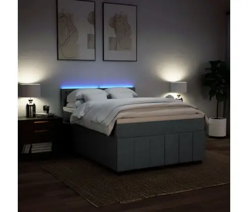 Atsperu Gulta Ar Matraci, Tumši Pelēks, 160X200 Cm, Audums Vidaxl