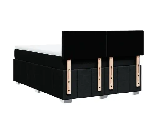 Lova Su Spyruoklėmis Ir Čiužiniu, Juoda, 160X200 cm Audinys