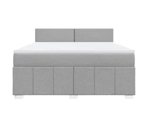 Lova Su Spyruoklėmis Ir Čiužiniu, Pilka, 180X200cm Audinys