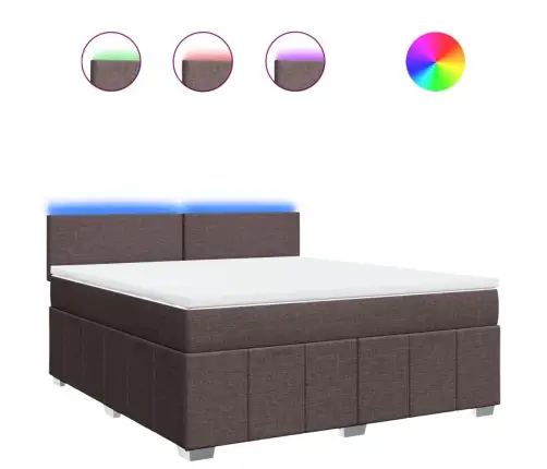 Atsperu Gulta Ar Matraci, Tumši Brūns, 180X200 Cm, Audums Vidaxl