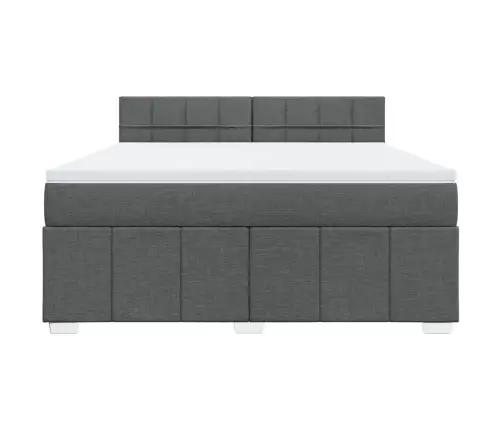 Lova Su Spyruoklėmis/Čiužiniu,Tamsiai Pilka, 180X200cm Audinys