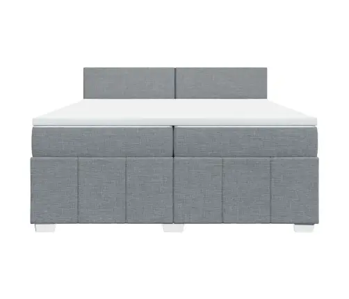 Lova Su Spyruoklėmis Ir Čiužiniu, Pilka, 200X200cm Audinys