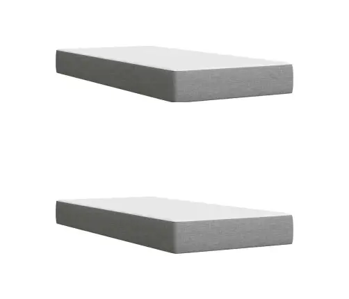 Atsperu Gulta Ar Matraci, Gaiši Pelēka Audums, 200X200Cm Vidaxl