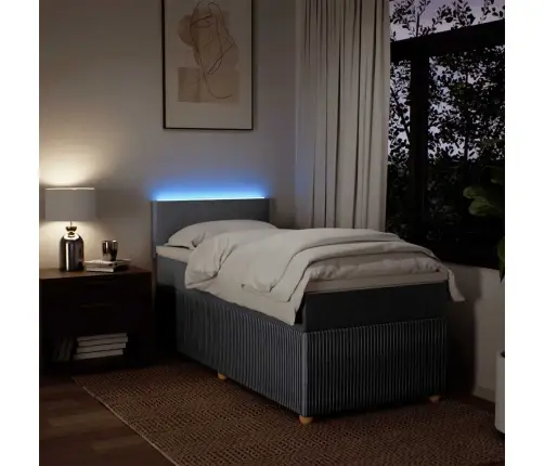 Atsperu Gultas Rāmis Ar Matraci, Gaiši Pelēka Audums, 80X200 Cm Vidaxl