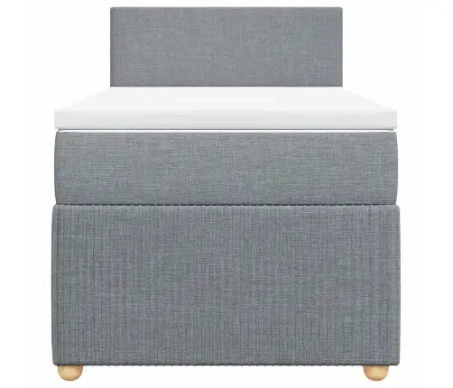 Atsperu Gultas Rāmis Ar Matraci, Gaiši Pelēka Audums, 80X200 Cm Vidaxl