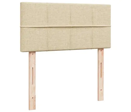 Atsperu Gultas Rāmis Ar Matraci, Krēmkrāsas, 80X200 Cm, Audums Vidaxl