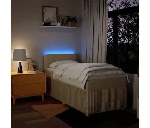 Atsperu Gultas Rāmis Ar Matraci, Krēmkrāsas, 80X200 Cm, Audums Vidaxl